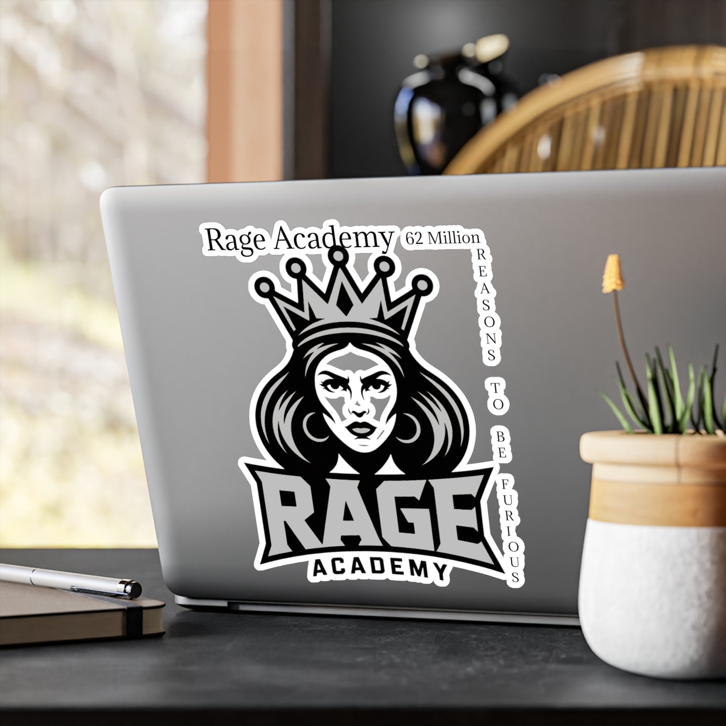 Rage Academy Vinyl Sticker – Kiss-Cut Decal (’62 Million Reasons to Be Furious’)