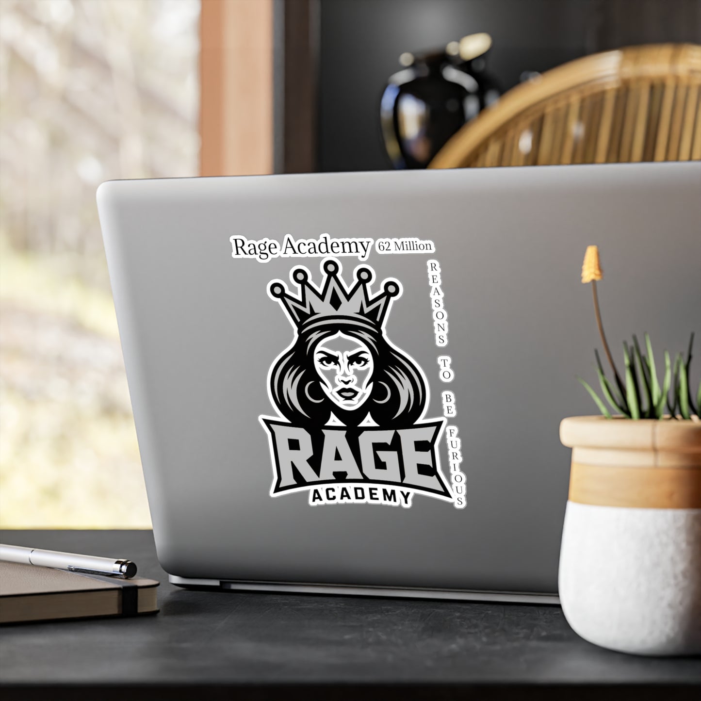 Rage Academy Vinyl Sticker – Kiss-Cut Decal (’62 Million Reasons to Be Furious’)