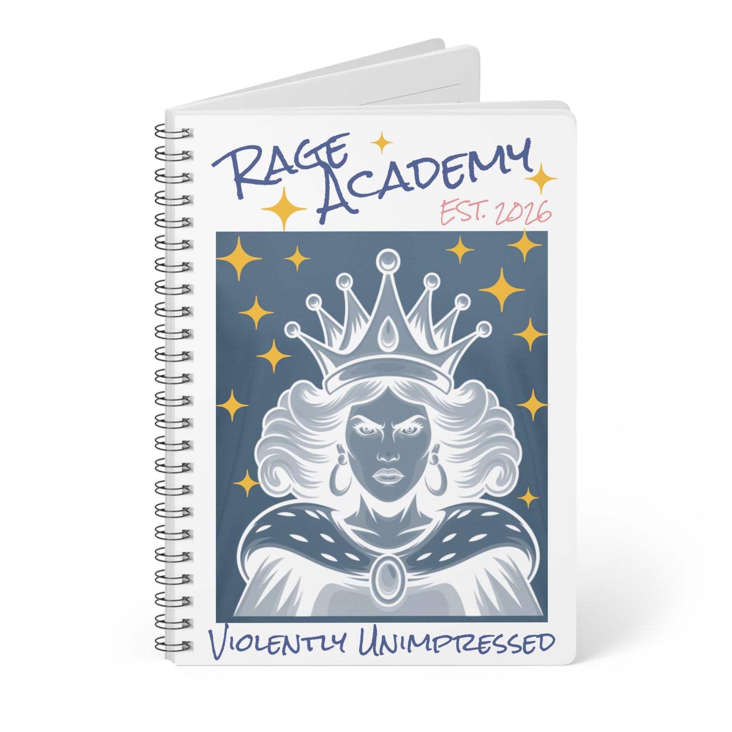 Rage Academy A5 Notebook — "Violently Unimpressed" Spiral Journal