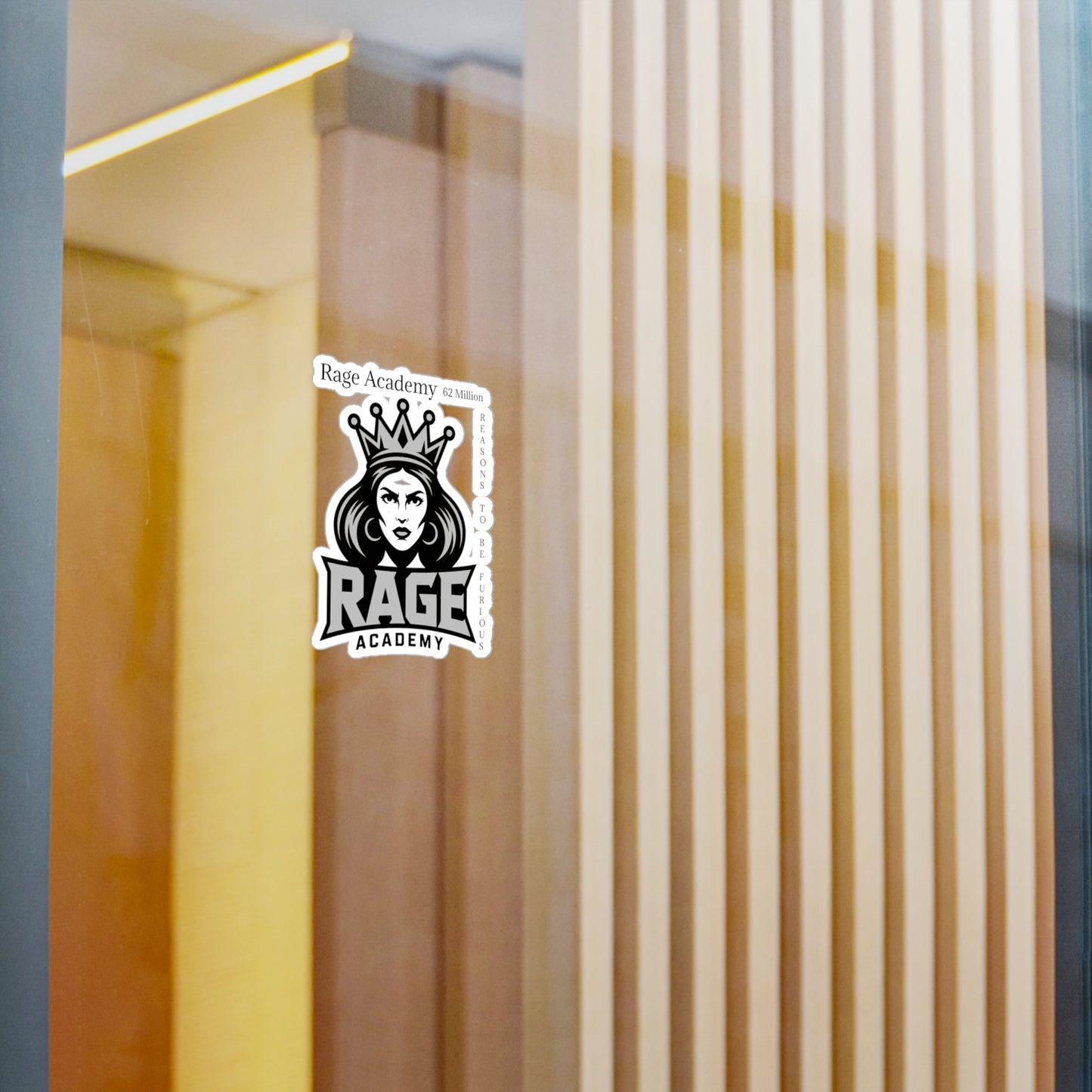 Rage Academy Vinyl Sticker – Kiss-Cut Decal (’62 Million Reasons to Be Furious’)